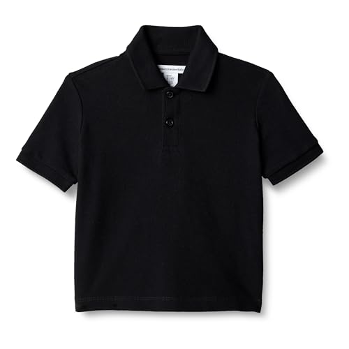 Amazon Essentials Boys Cotton Spandex Pique Polo Shirt Black X-Small