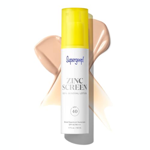Supergoop! Zincscreen - 1.7 fl oz - SPF 40 PA+++ Mineral Face Lotion & Broad Spectrum Sunscreen - Non-nano Zinc Oxide for Daily UV Protection - Lightweight, Blendable Formula with Pink Hue
