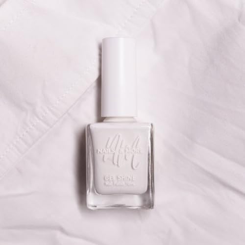Image of Nails & More White Nail Polish, Argan Oil-Infused Gel Shine, Glossy White Nails, Clean & Elegant Look | 10ml