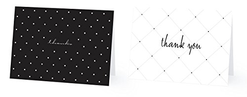 Luxye Chic Modern Thank You Cards, 36 Polka Dot And Stripe Thank You Notes, 6 Assortment Of Blank Inside With White Envelopes (Multicolor) (4" X 6" Polka Dot Stripe V2) #TOP2
