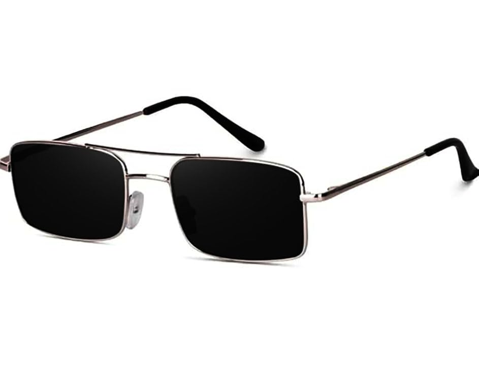 karan aujla style retro rectangular sunglasses for men | vintage narrow metal frame shades | classic y2k look with uv400 protection