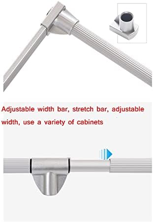 Adjustable Heavy-Duty Pull Down Closet Rail - Aluminum Hanging Rod System, 30kg Capacity, 564-1210mm, Ideal Space-Saving Storage Solution, Easy Installation Organizer