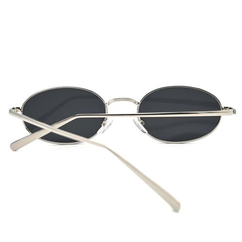 Image of Retro Oval Sunglasses for Women Men Trendy Gold Sun Glasses Vintage Metal Frame Shades