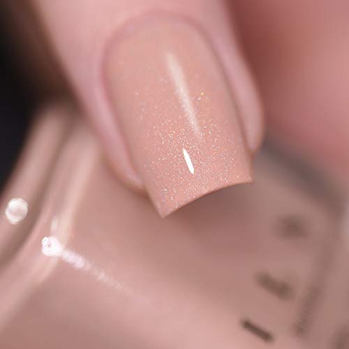 Image of ILNP Overcoat - Creamy Beige Neutral Nude Nail Polish, Subtle Holographic, Chip Resistant, 7-Free, Non-Toxic, Vegan, Cruelty Free, 12ml