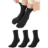 [Foot is Happy～足元に幸せを～] 指先まで暖かい 遠赤外線 5本指ソックス 靴下 レディース ウール 羊毛 日本製 冬 温かい あったかい 五本指 ビジネスソックス 防寒 婦人 女性 ハイソックス 締め付けない ゆったり 冬用 (JP, 数字サイズ, 22.0 cm, 25.0 cm, 3, ブラック)