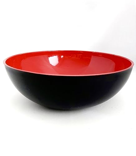 meytrade Große moderne Dekoschale 25cm Druchmesser Halloween Süßigkeiten Schale Schüssel rot und schwarz aus Kunststoff für Küche, Wohnzimmer, Flur oder Garten - outdoor geeigent