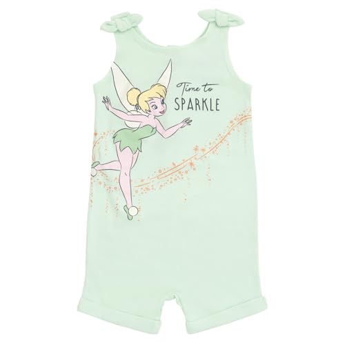 Disney Classics Tinker Bell Toddler Girls French Terry Romper and Headband Green 4T - image 3