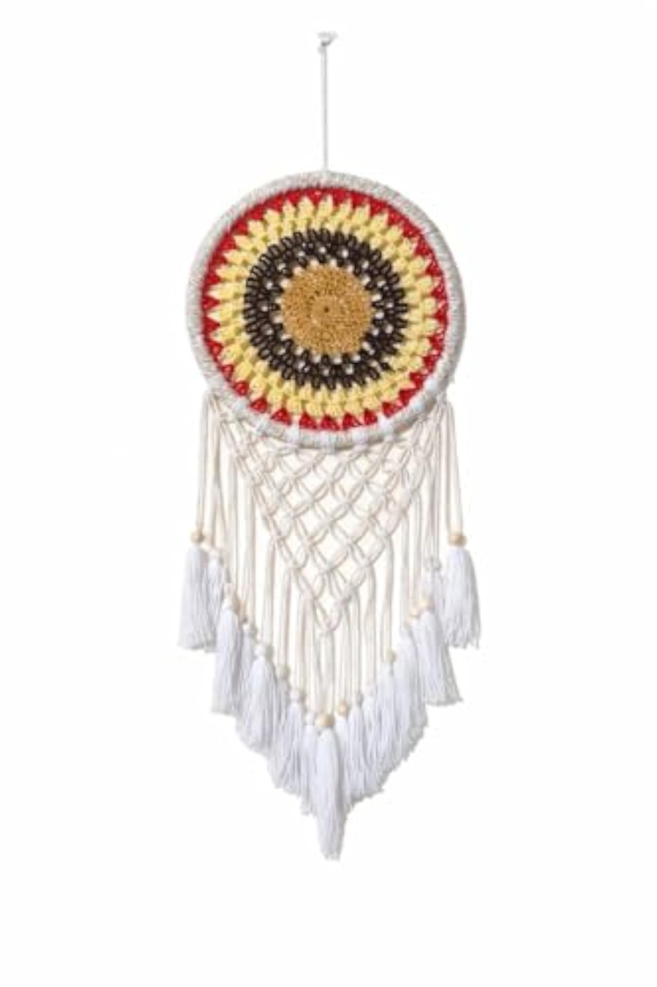 Bohemian Crochet Dream Catcher Wall Decor