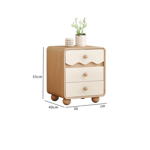 Table de chevet en bois 3 tiroirs meuble compact pour petits espaces - 3