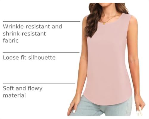 Image of Women's Sleeveless Chiffon Tank Top Business Casual Blouse Tunic Top