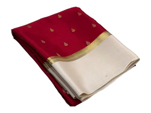 Image of AYYAPPASILK Traditional Women's Semi Mysore Silk Women's Saree with Blouse