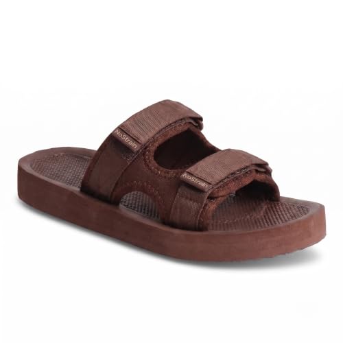 Image of NoStrain Men's Casual Sandals - Comfortable, Washable & Waterproof Open-Toe Footwear for Men with 4-Point Adjustable Velcro Strap, Heel Cushioning & Triple-Density Sole