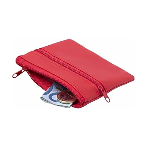 ANTEVIA - Purse with Double Pocket Lightweight and Sturdy | Over 20 Designs | Men Women | Colour: Red (Ralf Red) Cover