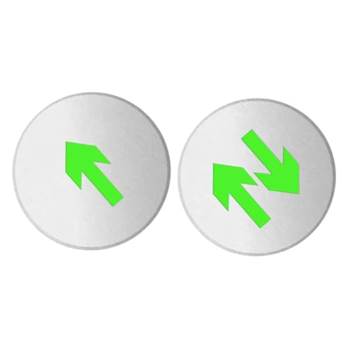LALAFINA 2pcs Metal Arrow Exit Signs Stainless Steel Safety Sign Glowing Arrow Floor Night Visibility One-way