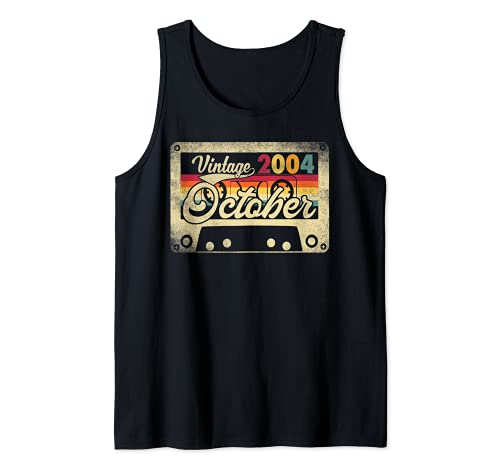 17th Birthday Gift 17 Years Old October 2004 Vintage Retro Camiseta sin Mangas