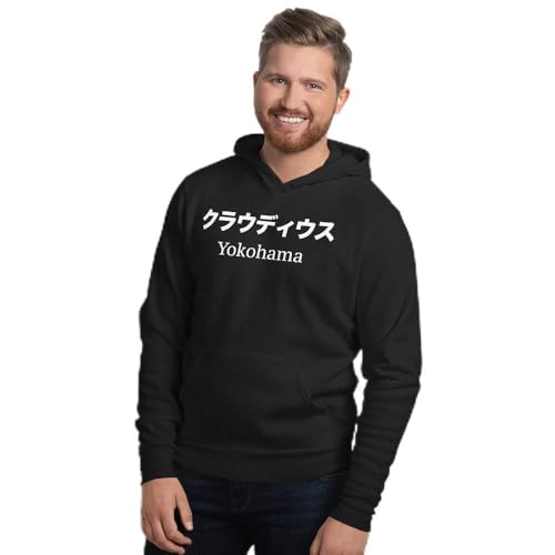 Sweat à capuche noir Yokohama Claudio Fibonacci une coupe ajustée aux détails soignés