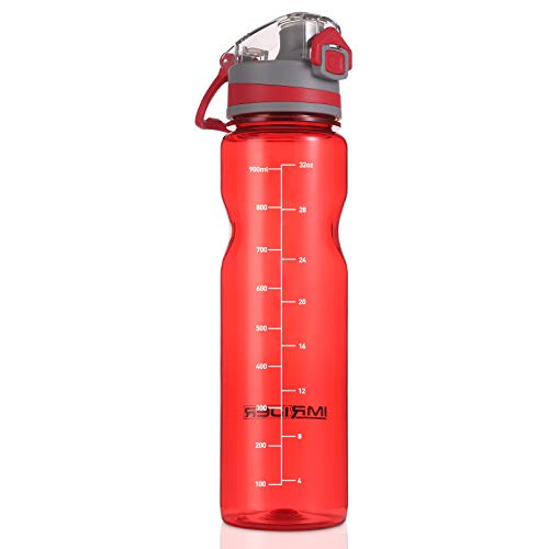 Imrider Sport-Trinkflasche, BPA-frei, Tritan, wiederverwendbar, mit Klappdeckel, großer Ausguss, passt in Halterungen, für Fitnessstudio, Outdoor-Sport Cover