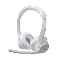 Logitech Zone 300 Wireless Bluetooth Headset with Noise-Canceling Microphone, Compatible with Windows, Mac, Chrome, Linux, iOS, iPadOS, Android – Off-White