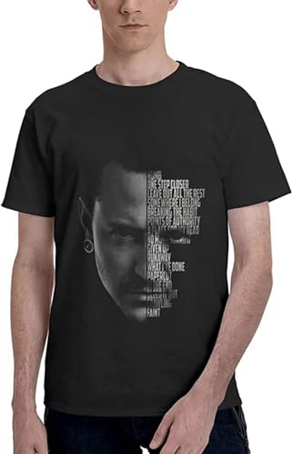 Chester Bennington T Shirt Mens Summer Tee Casual Fashion Short Sleeve Tops Black XXL