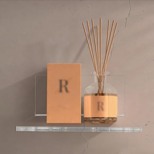 4 Pcs Clear Acrylic Floating Wall Shelves, Small Floating Shelves for Wall Shelf Acrylic Display Ledges, Small Corner Shelf for Bedroom Bathroom Book Speaker Hanging Shelves - Clear (4 Inch 4Pack)