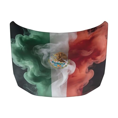 Image of Car Hood Cover Mexican Flag Print Hood Covers for SUV Trucks,Stretch Elastic Car Front Hood Protective Cover,Washable & Removable,Universal Auto Accessories Exterior