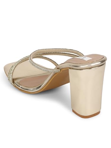 Image of ELLE Women's Embellished Block Heel Slip-On sandals