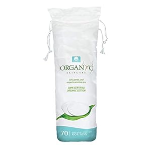 Organyc 100% Organic Cotton Rounds – Biodegradable Cotton, Chemical Free, For Sensitive Skin (70 Count) – Daily Cosmetics. Beauty and Personal Care