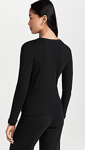 Leset Women's Pointelle Slim Fit Long Sleeve Top3