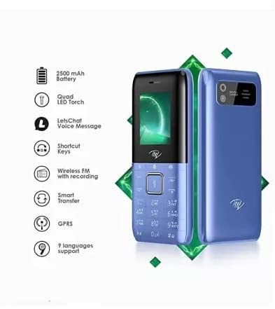Image of (Refurbished) Itel Power200 (4.5cm, 2500mAh, Stylish ID, 3D Curved Display Lens, Blue)
