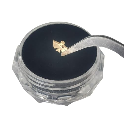 Image of Chamon Tooth Gems, 8K Gold Dental Jewelry 4-6mm, 1 Piece Teeth Gems Starter Kit with with Tweezers (Bat)