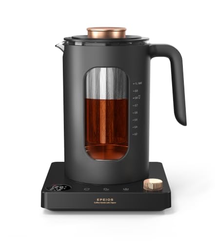 Epeios-Electric-Tea-Kettle-with-Infuser1-Temperature-Control1LDark-Gray Epeios Electric Tea Kettle with Infuser,1℉ Temperature Control,1L,Dark Gray - Image 1