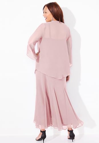 Catherines Women's Plus Size Masquerade Beaded Dress Set with Jacket (Petite Available) - 22 WP, Rose2