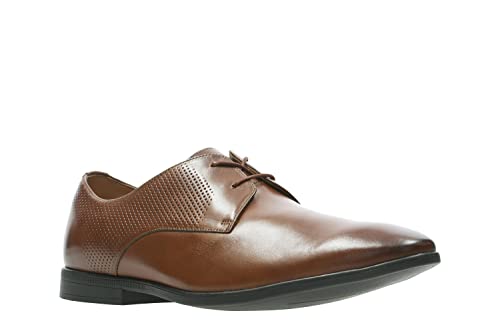 Image of Clarks Mens Bampton Walk British Tan Lea Formal Shoes