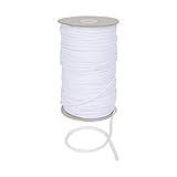 Durable Anorak Braided Cord - 4mm Wide Polyester Drawstring Cord Laces Hoodie String Jogger string clothing cord lace tying lanyard rope craft project by Discount Fabrics LTD (White,25m)