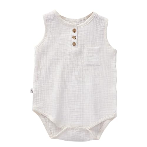 Newbron Baby Cotton Romper Infant Sleeveless Thin Outfit But