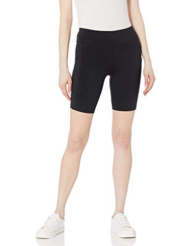 HUE Women\'s Activewear Leggings with Pockets, Bike Short, Black, X-Large