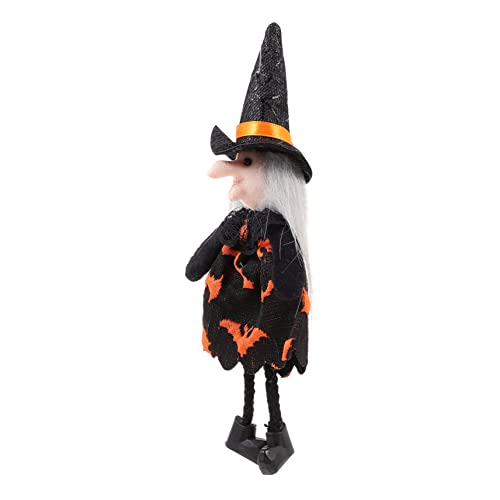 Ornement de sorcière suspendu d'Halloween et poupée citrouille de décoration