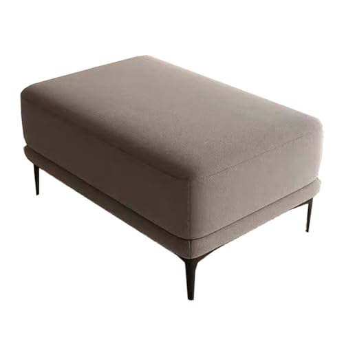 BGKASYHI Reposapiés Taburete Gris Pequeño Reposapiés Tapizado, Reposapiés De Terciopelo con Patas De Metal, Taburete Tapizado para Dormitorio, Banco De Comedor con Asiento Acolchado, Reposa