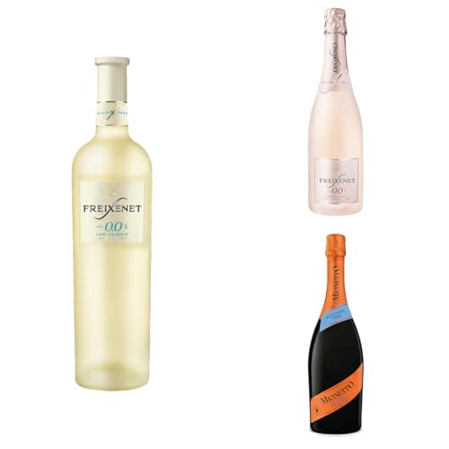Selección 0,0%: Freixenet Vino Blanco 0.0%, 750 ml + Freixenet Sin Alcohol 0% - Espumoso rosado botella 750ml + Mionetto Prestige Alcohol Free 750ml