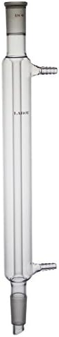 Laboy Glass Liebig Condenser with 24/40 Joints 300mm in Jacket Length Used in Reflux or Aapparatus Chemistry Lab Glassware with 10mm Glass Hose Connections