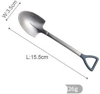 Silverware Flatware Set, 1/4/6/8/10/12 Pcs Creative Cute Pointed Iron Coffee Spoon Matte Retro Blue Head 304 Stainless Steel Spoon Dessert Spoon(12 Pieces)