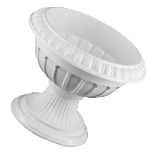 Image of SEWACC Roman Plastic Flower Pot Planter 25Cm Diameter Low Column Wedding Party Supply Retro Plant Container for Garden Porch Balcony Outdoor Decor