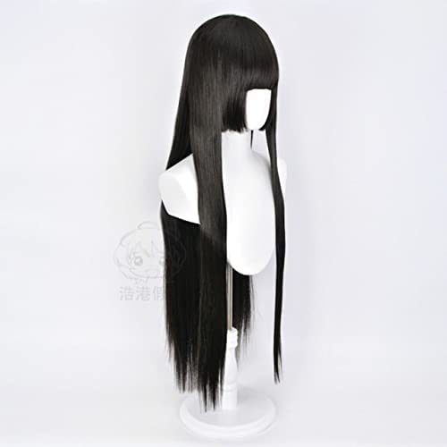 Kakegurui Yumeko Jabami Cosplay Wigs Black Straight Heat Resistant Synthetic Hair Perucas Cosplay Wig + Wig Cap