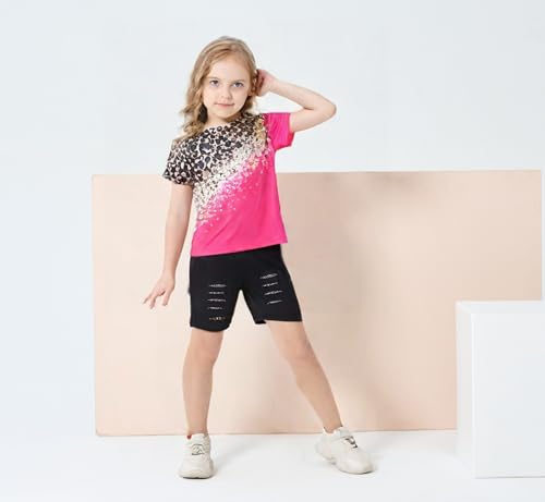 Image of Axumity Kid Toddler Girl Clothes Summer Ruffle Sleeve Figure Graphic Shirt + Shorts Summer Outfits Set
