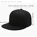 JHDESSLY Men's Women Snapback Hats Flat Bill Brim Baseball Cap Women Adjustable Hip Hop Style Blank Trucker Hat Black
