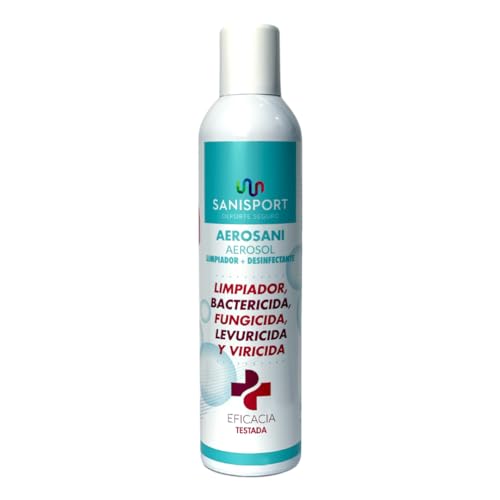 SANISPORT, Spray Desinfectante de Superfícies, Aerosani Aerosol Limpiador y Desinfectante, Limpiador Multiusos, 400 ML