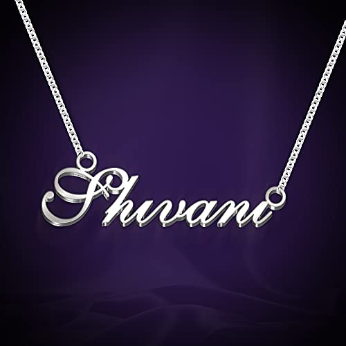 Image of Shivani Cursive Gold & Silver Name Pendant Necklace, Best Jewelry Gift for Girls.