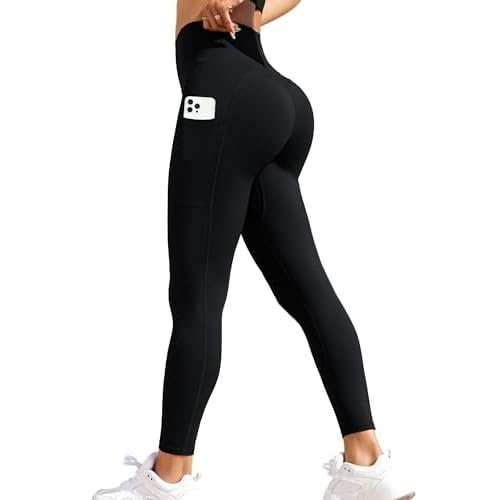 RUNNING GIRL Leggings for Women,High Waisted Soft Pants Buttery Workout Athletic Compression Yoga Pants Black X-Large