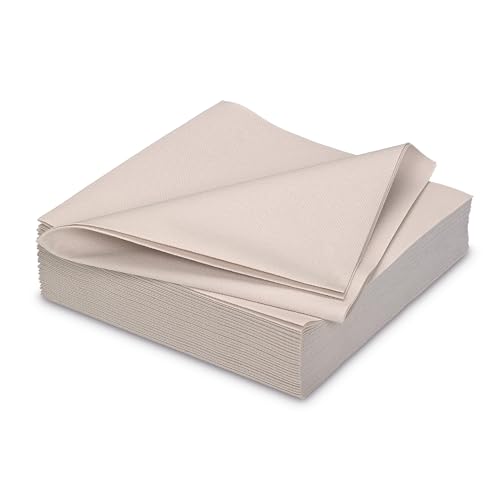 Servietten stoffähnlich 40x40cm 25 Stück - FARBAUSWAHL - Airlaid saugstark - Einweg Tischservietten zum Falten - Einfarbige Papierservietten für Hochzeit Geburtstag Gastronomie - Beige