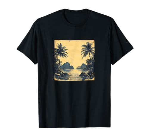 Paisaje de la isla rocosa Gráfico Camiseta